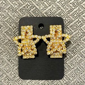 Rhinestone Star Clip Earrings
